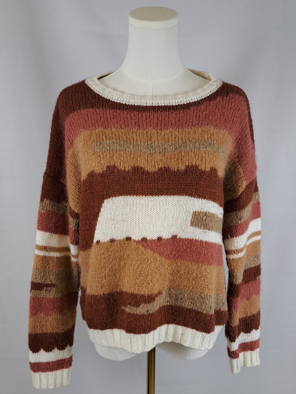 Elsamanda Anthropologie Color block Wool Alpaca Blend Sweater Cozy Knit Size M